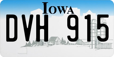 IA license plate DVH915