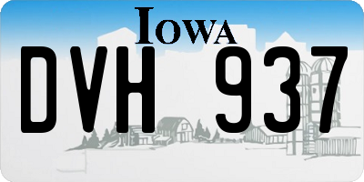 IA license plate DVH937