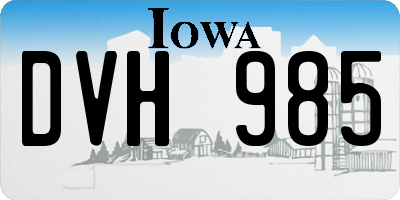IA license plate DVH985