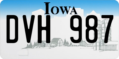IA license plate DVH987