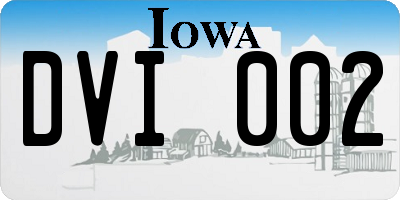IA license plate DVI002