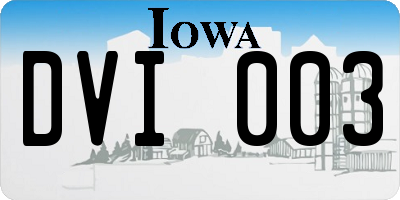 IA license plate DVI003