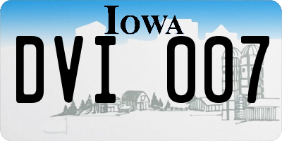 IA license plate DVI007