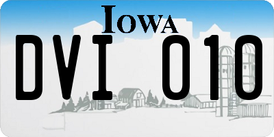 IA license plate DVI010