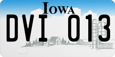IA license plate DVI013