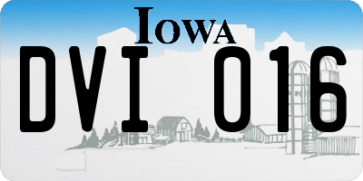 IA license plate DVI016