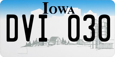 IA license plate DVI030