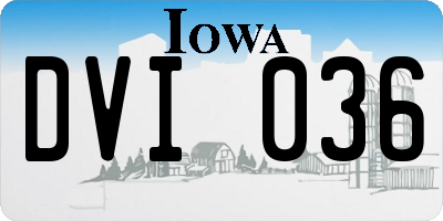 IA license plate DVI036