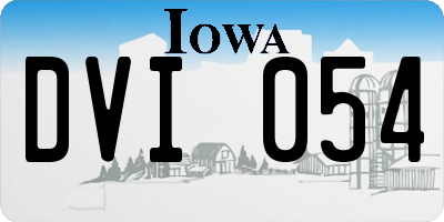 IA license plate DVI054