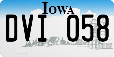 IA license plate DVI058