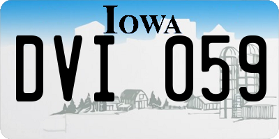 IA license plate DVI059