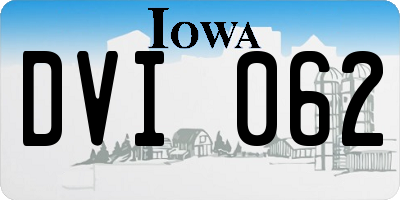 IA license plate DVI062