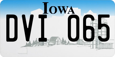 IA license plate DVI065