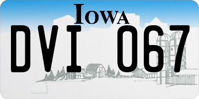 IA license plate DVI067