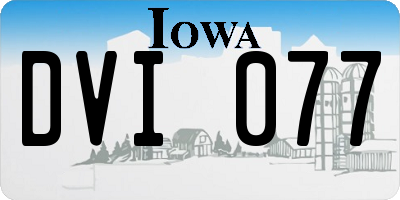 IA license plate DVI077