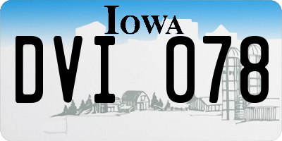 IA license plate DVI078