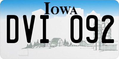 IA license plate DVI092