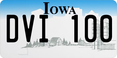 IA license plate DVI100