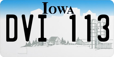 IA license plate DVI113
