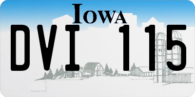 IA license plate DVI115