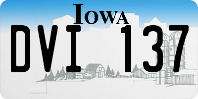 IA license plate DVI137