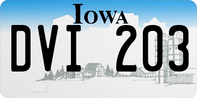 IA license plate DVI203