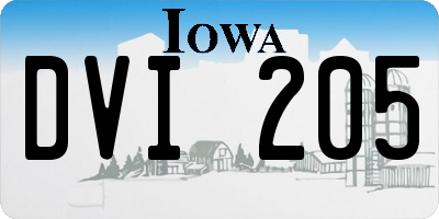 IA license plate DVI205