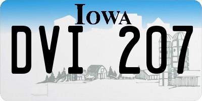 IA license plate DVI207