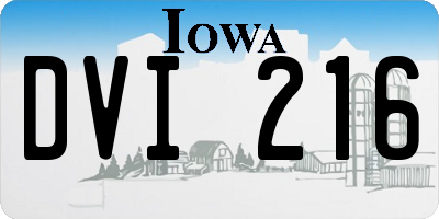 IA license plate DVI216