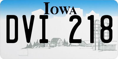IA license plate DVI218