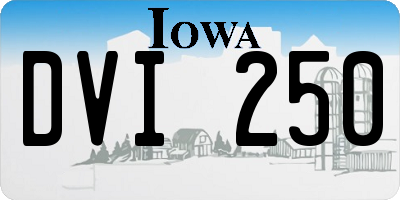 IA license plate DVI250