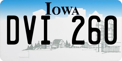 IA license plate DVI260