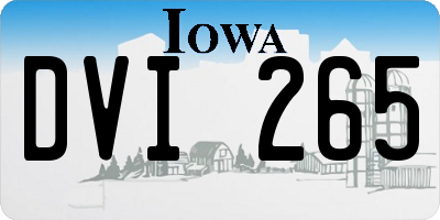 IA license plate DVI265