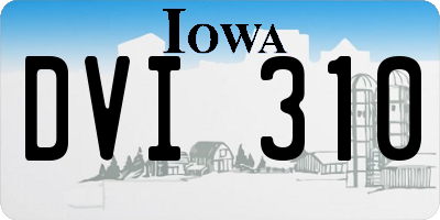 IA license plate DVI310