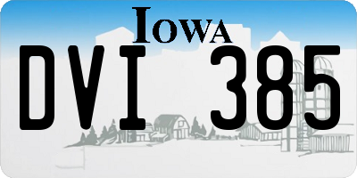 IA license plate DVI385