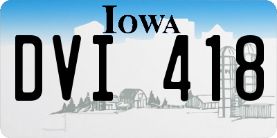 IA license plate DVI418