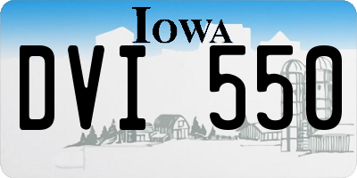 IA license plate DVI550