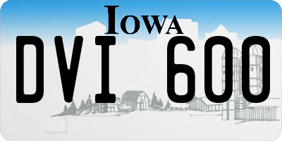 IA license plate DVI600