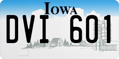 IA license plate DVI601