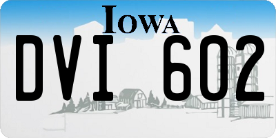 IA license plate DVI602