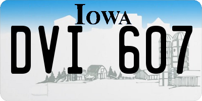 IA license plate DVI607