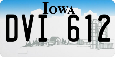 IA license plate DVI612