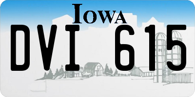 IA license plate DVI615