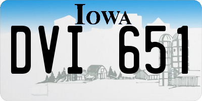 IA license plate DVI651