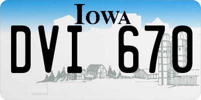 IA license plate DVI670