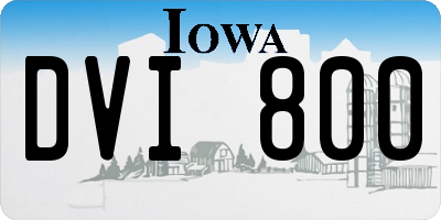 IA license plate DVI800