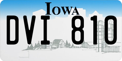 IA license plate DVI810