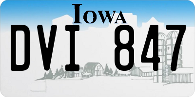 IA license plate DVI847