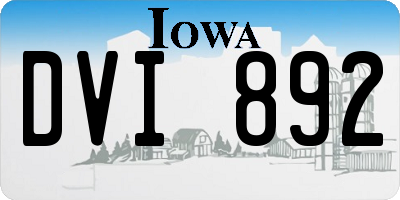 IA license plate DVI892