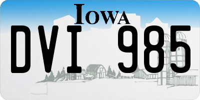 IA license plate DVI985